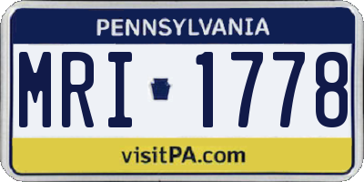 PA license plate MRI1778
