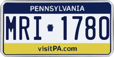 PA license plate MRI1780