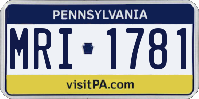 PA license plate MRI1781