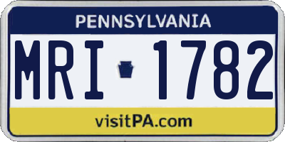 PA license plate MRI1782