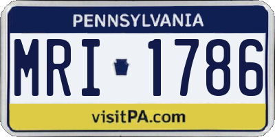 PA license plate MRI1786