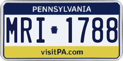PA license plate MRI1788