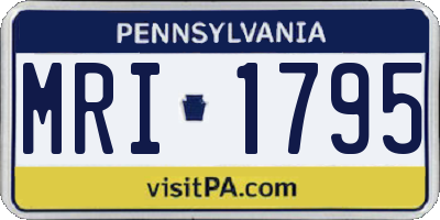 PA license plate MRI1795