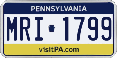 PA license plate MRI1799