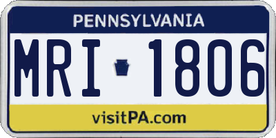 PA license plate MRI1806