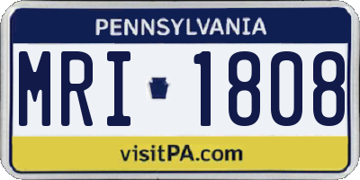 PA license plate MRI1808