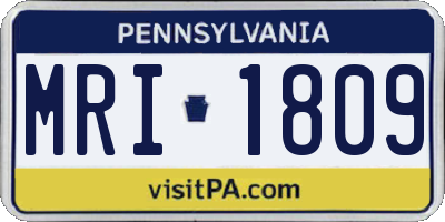 PA license plate MRI1809