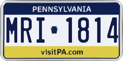PA license plate MRI1814