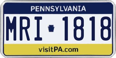 PA license plate MRI1818