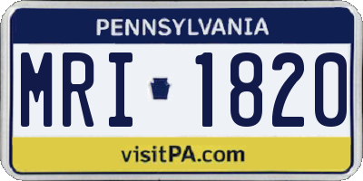 PA license plate MRI1820