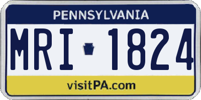 PA license plate MRI1824