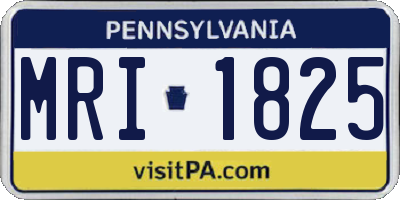 PA license plate MRI1825
