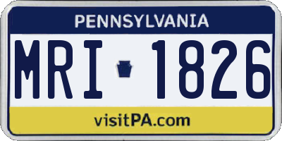 PA license plate MRI1826