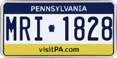 PA license plate MRI1828