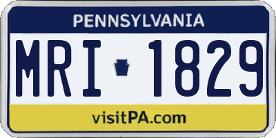 PA license plate MRI1829