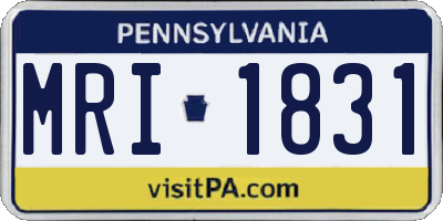 PA license plate MRI1831