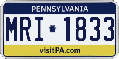 PA license plate MRI1833
