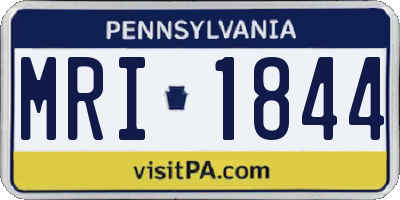 PA license plate MRI1844
