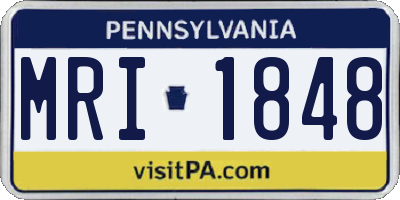 PA license plate MRI1848