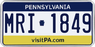 PA license plate MRI1849