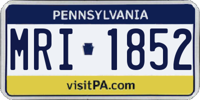 PA license plate MRI1852