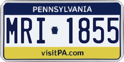 PA license plate MRI1855