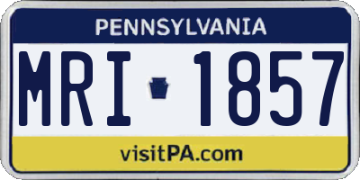 PA license plate MRI1857