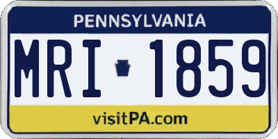 PA license plate MRI1859