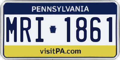 PA license plate MRI1861