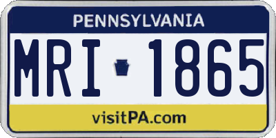 PA license plate MRI1865