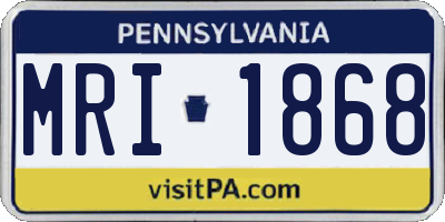 PA license plate MRI1868