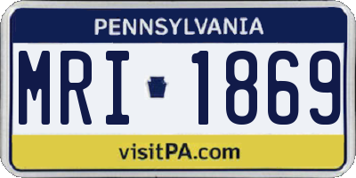 PA license plate MRI1869
