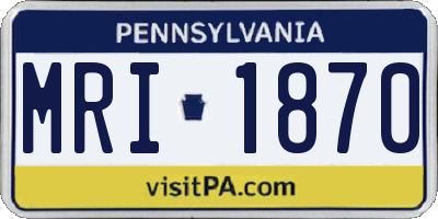 PA license plate MRI1870