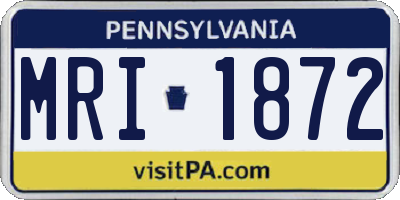 PA license plate MRI1872