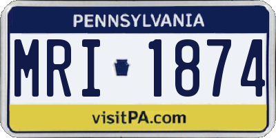 PA license plate MRI1874