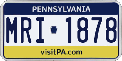PA license plate MRI1878