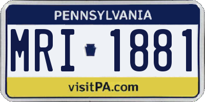 PA license plate MRI1881