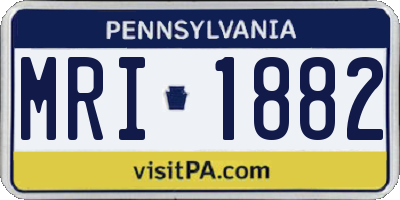 PA license plate MRI1882