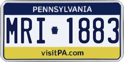 PA license plate MRI1883