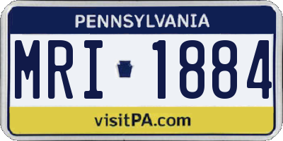 PA license plate MRI1884