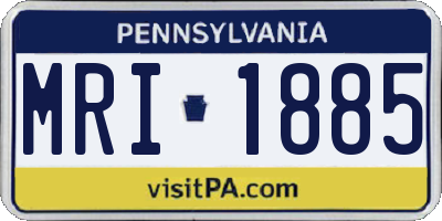 PA license plate MRI1885