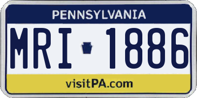 PA license plate MRI1886