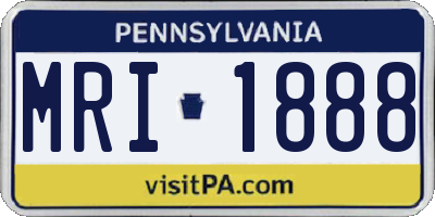 PA license plate MRI1888