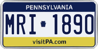 PA license plate MRI1890