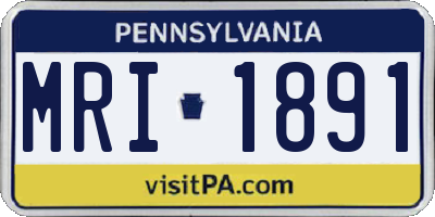 PA license plate MRI1891