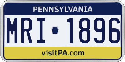 PA license plate MRI1896