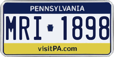 PA license plate MRI1898