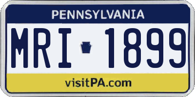 PA license plate MRI1899