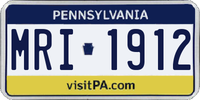 PA license plate MRI1912