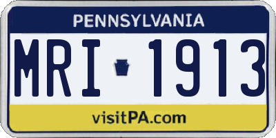 PA license plate MRI1913